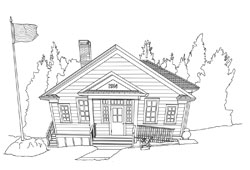 Larsmont Schoolhouse Coloring Page